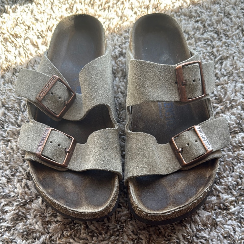 Birkenstock Arizona Suede Taupe soft footbed - Tan
